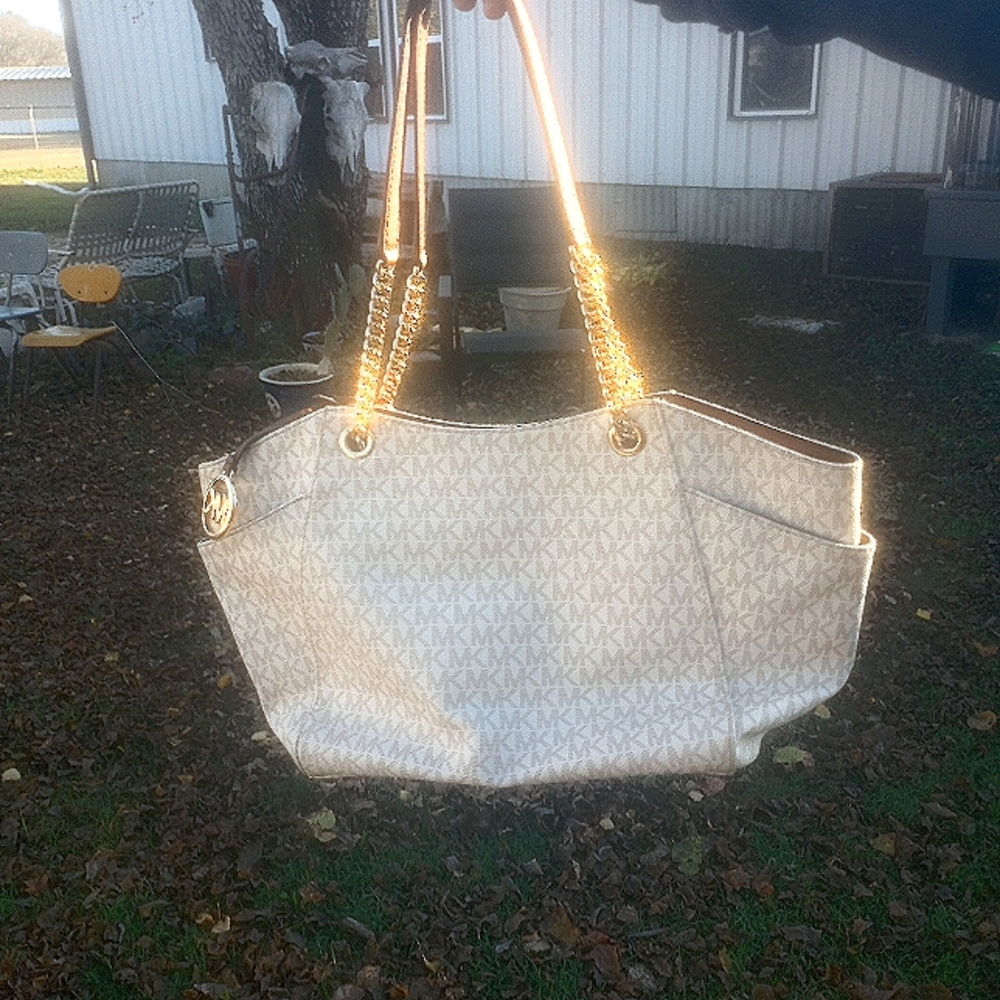 Large Cream Tote Bag with Woven Design and Rope Handles